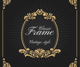 Vintage luxury frame with label template vector 06