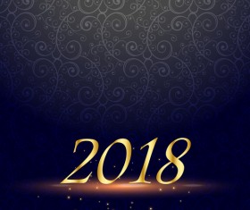 Vintage pattern 2018 new year background design vector