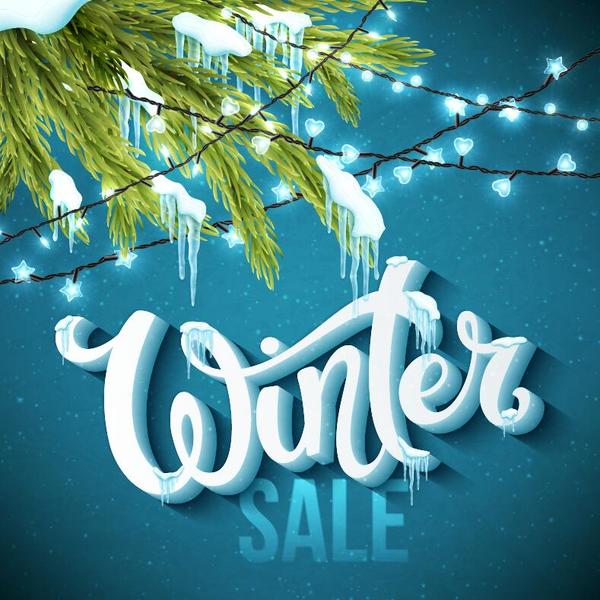 Winter sale background creative vector free download