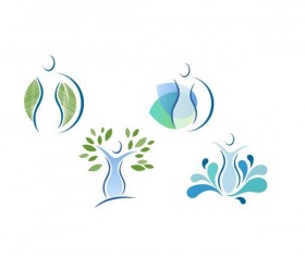 Woman abstract logos vector