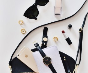 Woman luxury personal stuffs Stock Photo