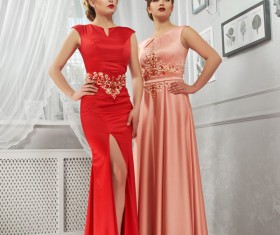 Woman wearing Evening Dress Stock Photo