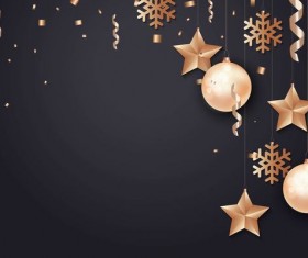 Xmas balls decorative with christmas background vector 06