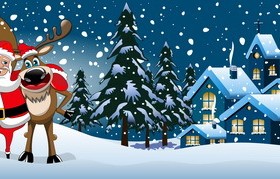 Xmas banner and santa claus jerry vector 02