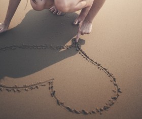 each hand drawn romantic heart shape Stock Photo