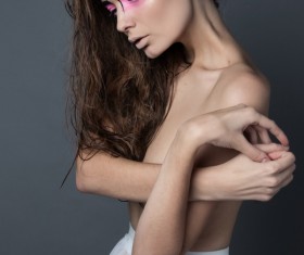 eye makeup fashion girl Stock Photo