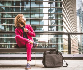 fashionable man with beard Stock Photo