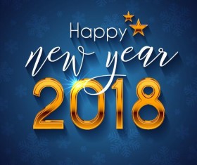 happy new year 2018 design vector
