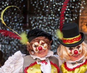 masked clown Stock Photo