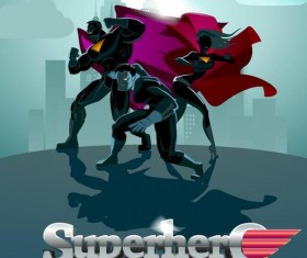 superhero team poster design vector 01