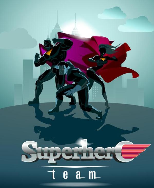 superhero team poster design vector 01