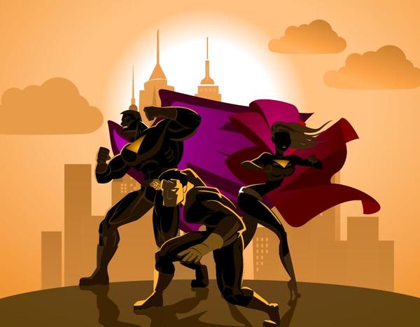 superhero team poster design vector 03