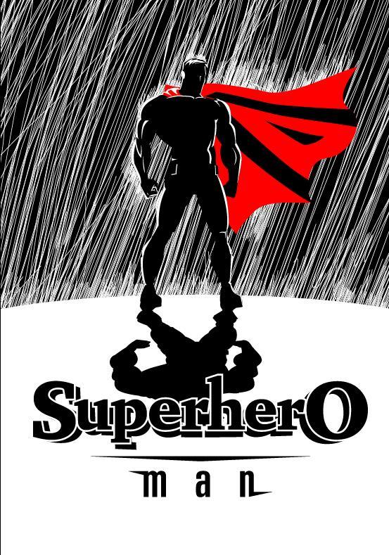 superman in the rain vector 01