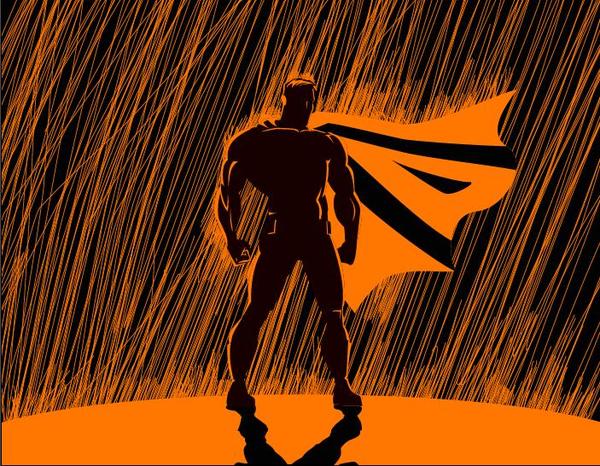 superman in the rain vector 02