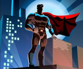 superman with city vector