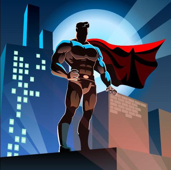 superman with city vector