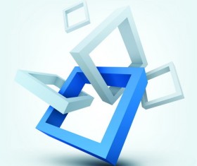 3D Square frame vector background