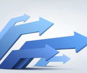 3D blue arrow background vector 01