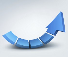 3D blue arrow background vector 02