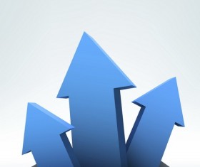 3D blue arrow background vector 03