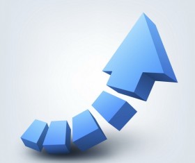 3D blue arrow background vector 04