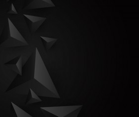 3D triangle black background vector