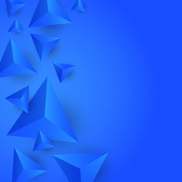3D triangle blue background vector free download