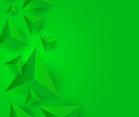 3D triangle green background vector