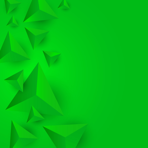 3D triangle green background vector