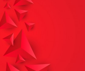 3D triangle red background vector