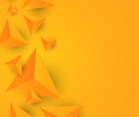 3D triangle yellow background vector