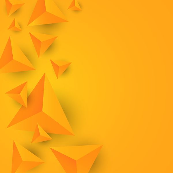 3D triangle yellow background vector