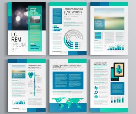 6 kind flyer with brochure cover vector