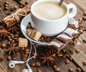 A cup of aromatic coffee and chocolate Stock Photo