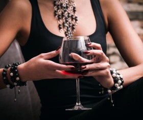 Alcoholic drinks in hand Stock Photo 02