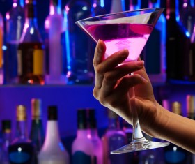 Alcoholic drinks in hand Stock Photo 06