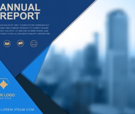 Annual report brochure green cover template vector 02 free download