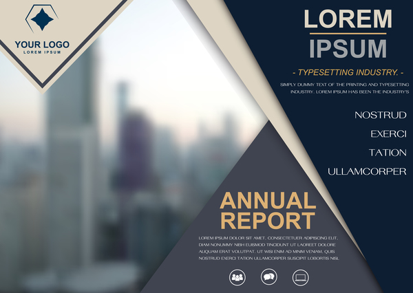 Annual report brochure cover vector 03