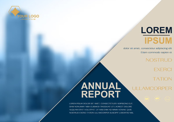 Annual report brochure cover vector 04