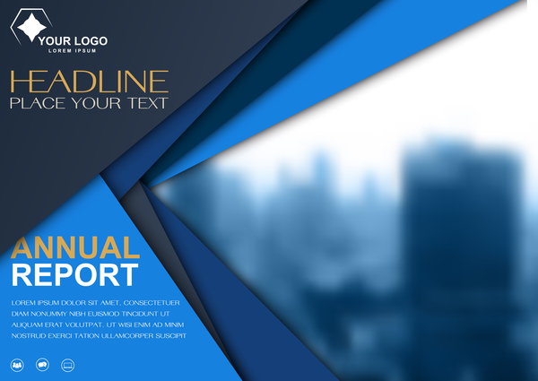 Annual report brochure cover vector 05