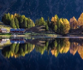 Austria Mirror lake landscape Stock Photo