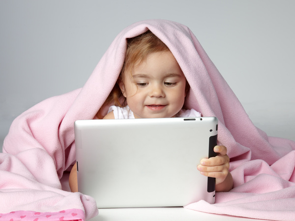 Baby and laptop Stock Photo 01