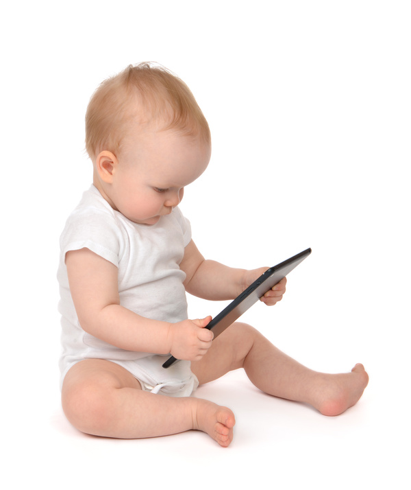 Baby and laptop Stock Photo 04
