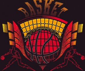 Basketball sign design vector material