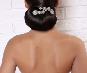 Beautiful brides hairstyle Stock Photo