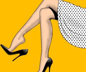 Beautiful female legs vector material 02