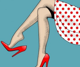 Beautiful female legs vector material 05