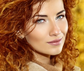 Beautiful red haired woman Stock Photo 02