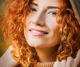 Beautiful red haired woman Stock Photo 03
