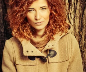 Beautiful red haired woman Stock Photo 04